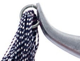 Close up of the material and jump ring
